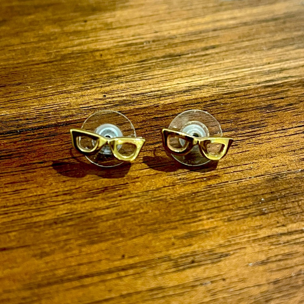 Kate Spade gold glasses stud earrings